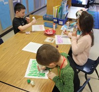 students taking part in 100 days of school activity