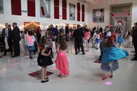 wide shot of people on dance floor