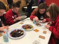 other students working on glass projects