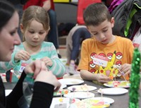 students taking part in steam night activity