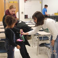 binghamton university representative showing student demonstration