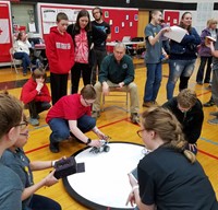 students taking part in robo rave competition 15