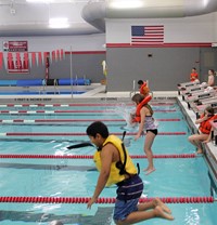 Port Dickinson Elementary students taking part in swim unit 9