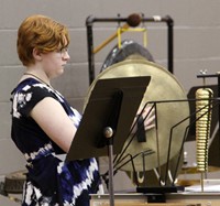 student playing symbols