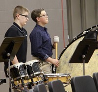 students playing percussion instruments