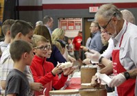 person serving ice cream