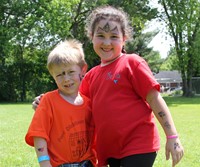 students with facepainting