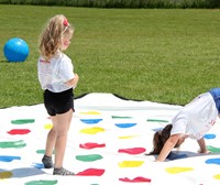 students playing twister game