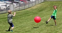 students playing game with ball