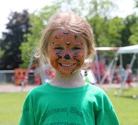 student with facepainting