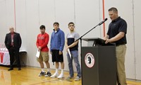 wrestling team members and coach