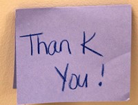 purple thank you card