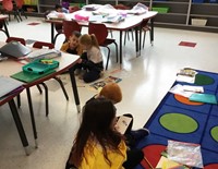 students working in pairs in classroom