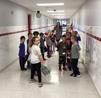 students in hallway