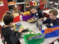 students reading in classroom