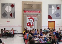 students eating in cafeteria