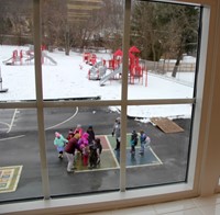 students outside