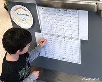 student writing for 100th day activity