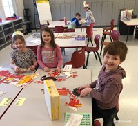 students taking part in 100th day activities