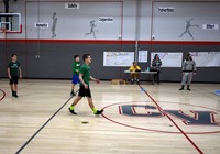  students playing dodgeball