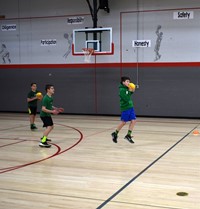 additional students playing dodgeball