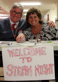 elementary principals at steam night welcome station