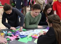 students at steam night station