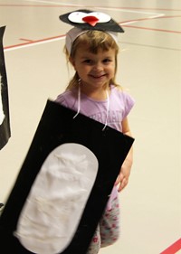 student smiling in penguin parade