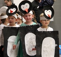 students in penguin parade