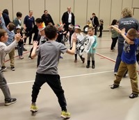 students dancing