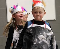 students in penguin parade