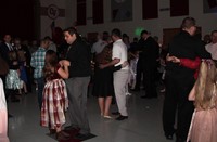 wide shot of people dancing