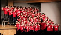 another shot of chenango bridge students singing