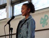 student speaking in poetry recitation