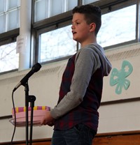 student speaking in poetry recitation