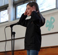 student speaking in poetry recitation