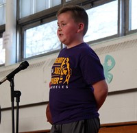 student speaking in poetry recitation