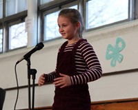 student speaking in poetry recitation