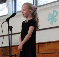 student speaking in poetry recitation