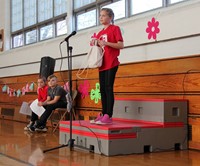 student speaking in poetry recitation