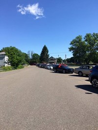 cars lined up at Port Dickinson Elementary