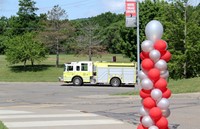 fire truck leading parade