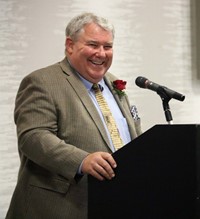 Jim McDaniel giving speech