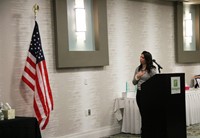 Jenna Dellapenna reciting Pledge of Allegiance 