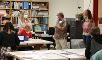 Rick Gehr in art classroom