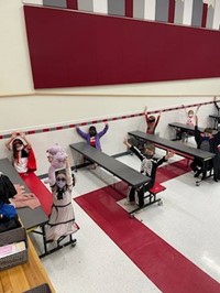 students dressed up for Halloween