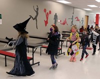 students dressed up for Halloween