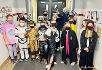 students dressed up for Halloween