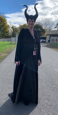 educator dressed up for Halloween