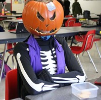 students dressed up for Halloween